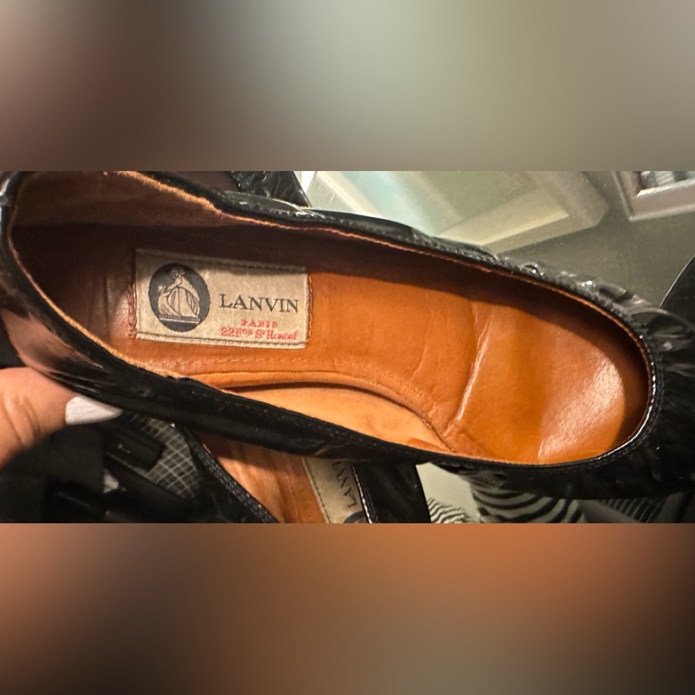 Lanvin Black Patent Leather Ballet Flats 40 - Picture 5 of 6